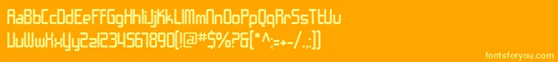 SfChromeFenders Font – Yellow Fonts on Orange Background