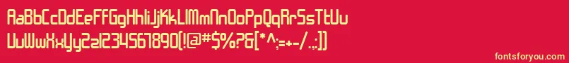 Шрифт SfChromeFenders – жёлтые шрифты на красном фоне