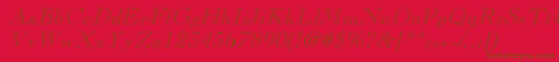 CaslonopenfaceItalic-Schriftart – Braune Schriften auf rotem Hintergrund