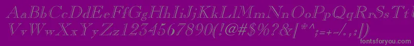 CaslonopenfaceItalic-Schriftart – Graue Schriften auf violettem Hintergrund