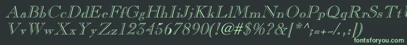 CaslonopenfaceItalic Font – Green Fonts on Black Background