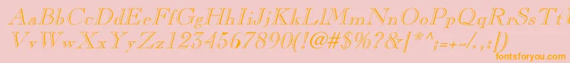 CaslonopenfaceItalic-Schriftart – Orangefarbene Schriften auf rosa Hintergrund