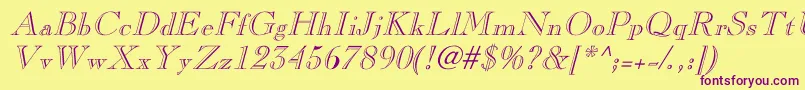 CaslonopenfaceItalic Font – Purple Fonts on Yellow Background