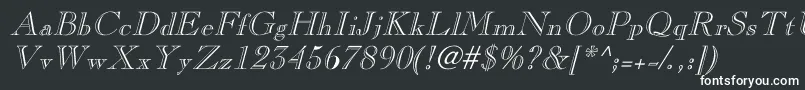 CaslonopenfaceItalic-Schriftart – Weiße Schriften auf schwarzem Hintergrund