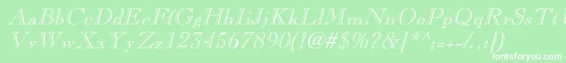 CaslonopenfaceItalic Font – White Fonts on Green Background