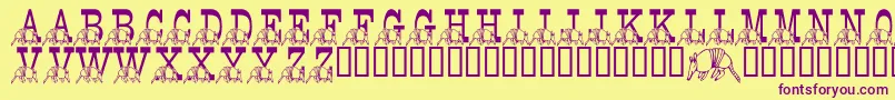 LmsStefsTexasFriend Font – Purple Fonts on Yellow Background