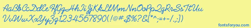 Preludeflf Font – Blue Fonts on Yellow Background