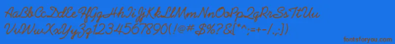 Preludeflf Font – Brown Fonts on Blue Background