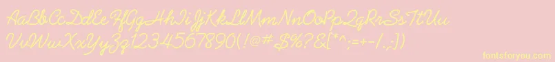 Preludeflf Font – Yellow Fonts on Pink Background