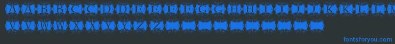 Kerawang Font – Blue Fonts on Black Background