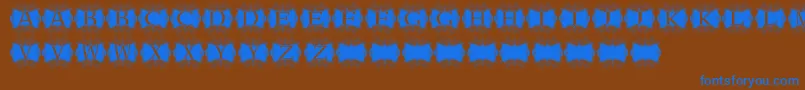 Kerawang Font – Blue Fonts on Brown Background