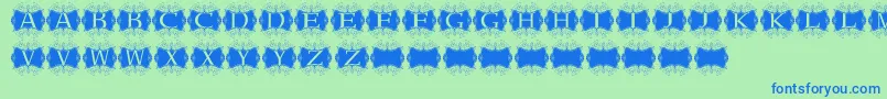 Kerawang-fontti – siniset fontit vihreällä taustalla
