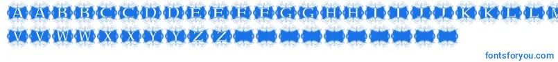 Fonte Kerawang – fontes azuis em um fundo branco