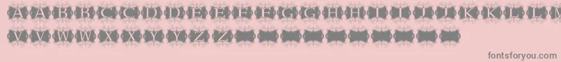 フォントKerawang – ピンクの背景に灰色の文字