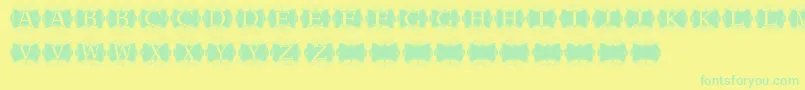 Kerawang Font – Green Fonts on Yellow Background