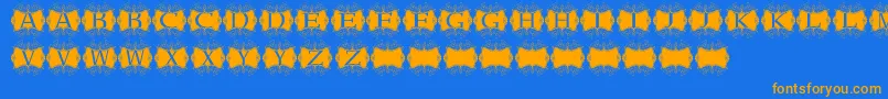 Kerawang Font – Orange Fonts on Blue Background