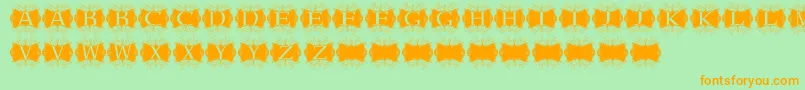 Kerawang Font – Orange Fonts on Green Background