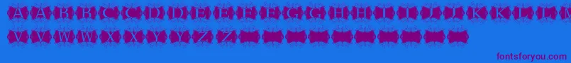 Kerawang Font – Purple Fonts on Blue Background