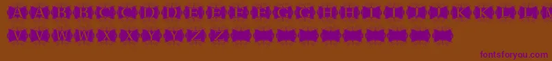 Kerawang-fontti – violetit fontit ruskealla taustalla