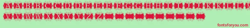 Kerawang Font – Red Fonts on Green Background