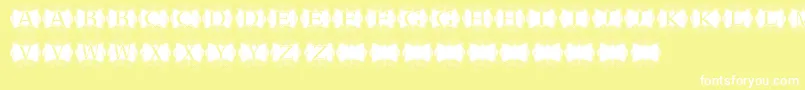 Шрифт Kerawang – белые шрифты на жёлтом фоне