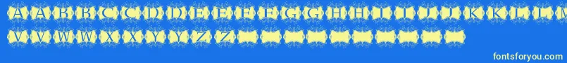 Czcionka Kerawang – żółte czcionki na niebieskim tle