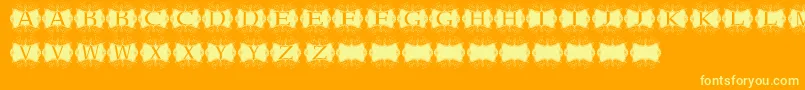 フォントKerawang – オレンジの背景に黄色の文字