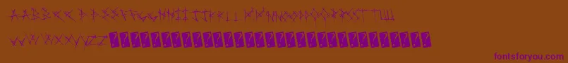 Metalchakra-Schriftart – Violette Schriften auf braunem Hintergrund