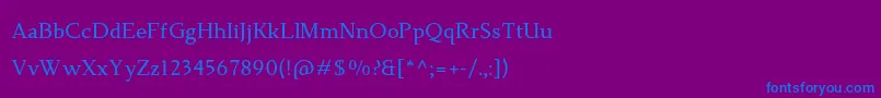 TehutiBold Font – Blue Fonts on Purple Background