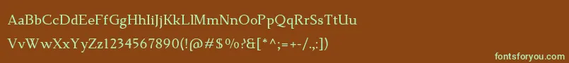 TehutiBold-fontti – vihreät fontit ruskealla taustalla