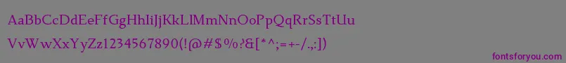 TehutiBold-fontti – violetit fontit harmaalla taustalla