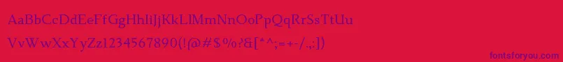 TehutiBold Font – Purple Fonts on Red Background