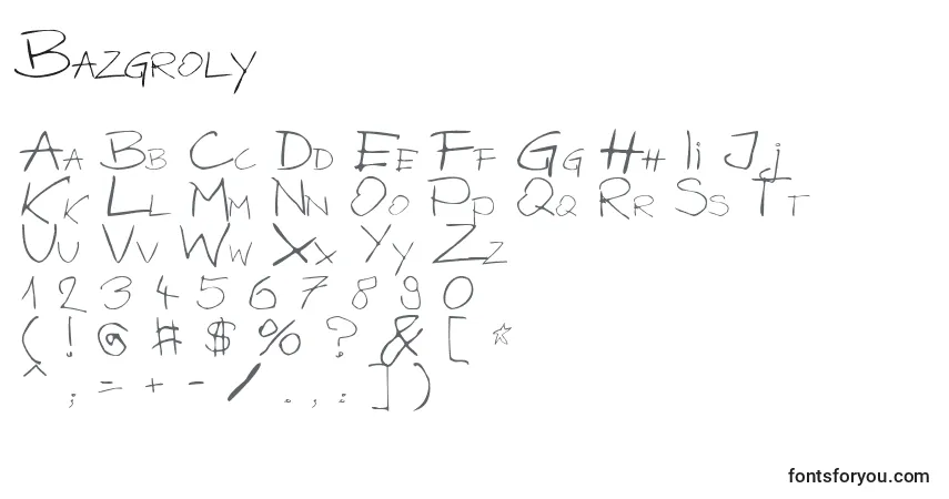 Шрифт Bazgroly – алфавит, цифры, специальные символы