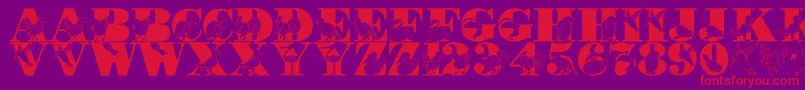 LmsBirdWatching Font – Red Fonts on Purple Background