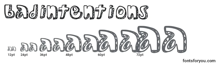 Размеры шрифта Badintentions