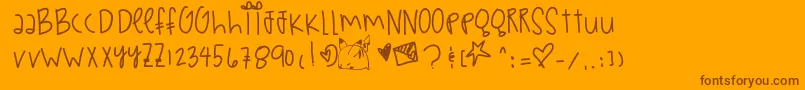 Teapartyideas Font – Brown Fonts on Orange Background