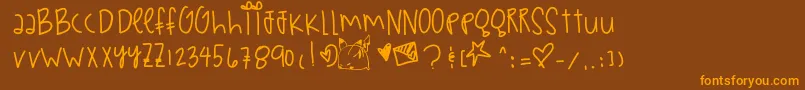 Teapartyideas Font – Orange Fonts on Brown Background