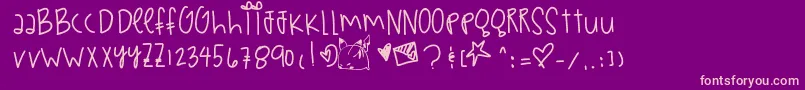 Teapartyideas Font – Pink Fonts on Purple Background