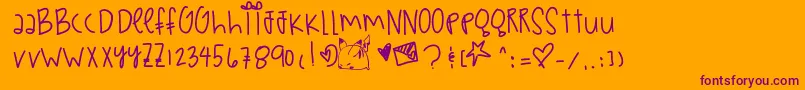 Teapartyideas Font – Purple Fonts on Orange Background