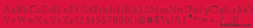 Asterbloom-Schriftart – Schwarze Schriften auf rotem Hintergrund
