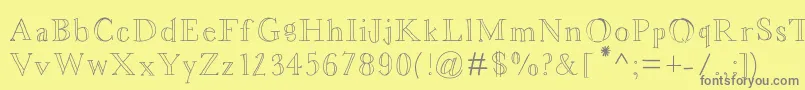 Czcionka Asterbloom – szare czcionki na żółtym tle