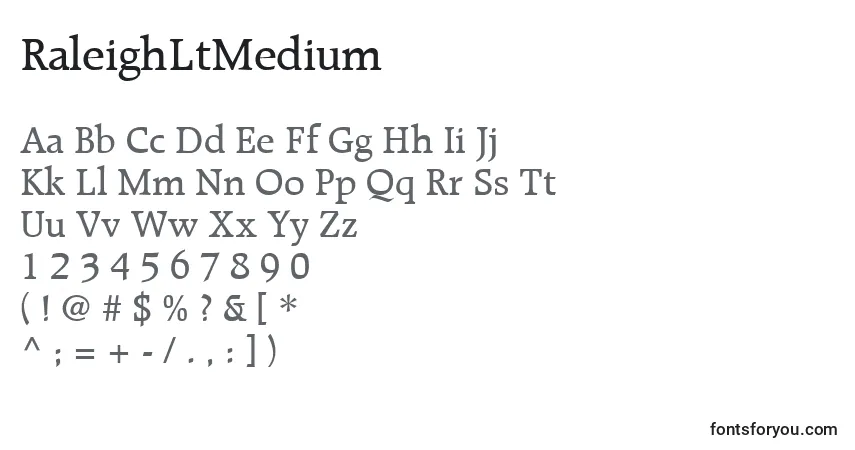 Schriftart RaleighLtMedium – Alphabet, Zahlen, spezielle Symbole