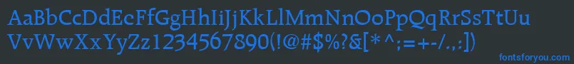 RaleighLtMedium Font – Blue Fonts on Black Background