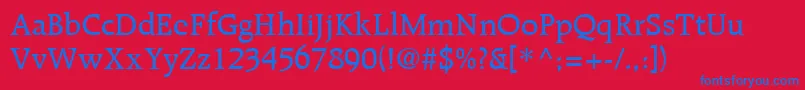 RaleighLtMedium Font – Blue Fonts on Red Background