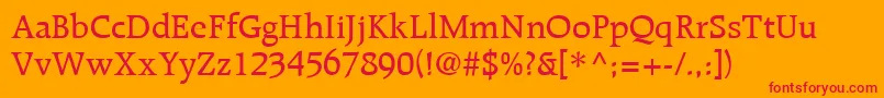 RaleighLtMedium Font – Red Fonts on Orange Background