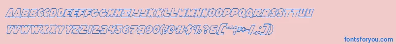Flyingleatherv2out Font – Blue Fonts on Pink Background