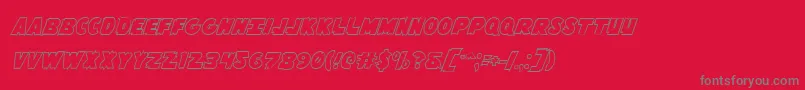 Flyingleatherv2out-Schriftart – Graue Schriften auf rotem Hintergrund