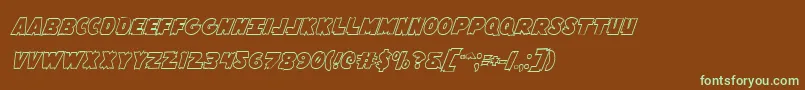 Flyingleatherv2out Font – Green Fonts on Brown Background