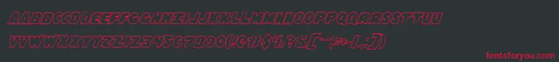 Flyingleatherv2out Font – Red Fonts on Black Background