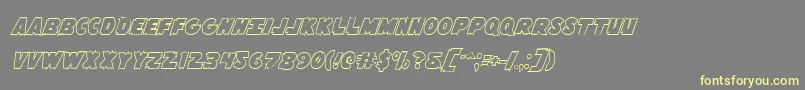 Flyingleatherv2out Font – Yellow Fonts on Gray Background